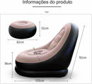 Poltrona Inflável Portátil em PVC Premium Com Bónus de Uma Bomba Manual