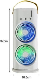 Climatizador Ventilador Duplo Portátil com Umidificador e LED
